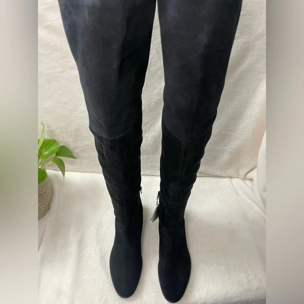 GEOX Felicity Suede Over The Knee High Black‎ Suede Boots 6.5 M, E 509